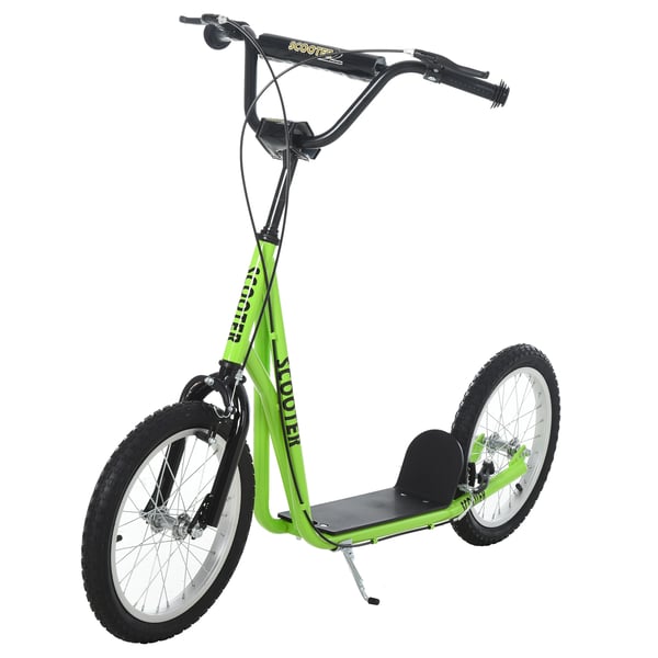 Barnscooter - Sparkcykel - Från 5 år - Höjbart styre - Luftfyllda gummidäck - Dubbla bromsar - Max 100 kg - 139x58x96 cm - Grön