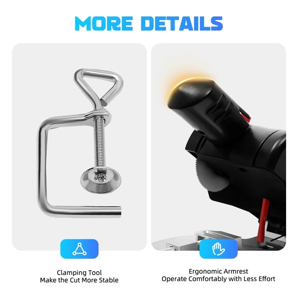 Mini kap-/geringssav - Effekt 90 W 220 V - Justerbar 0–45° - 4500 omdr./min - Aluminium-kobberlegering - Til træ, aluminium, zink