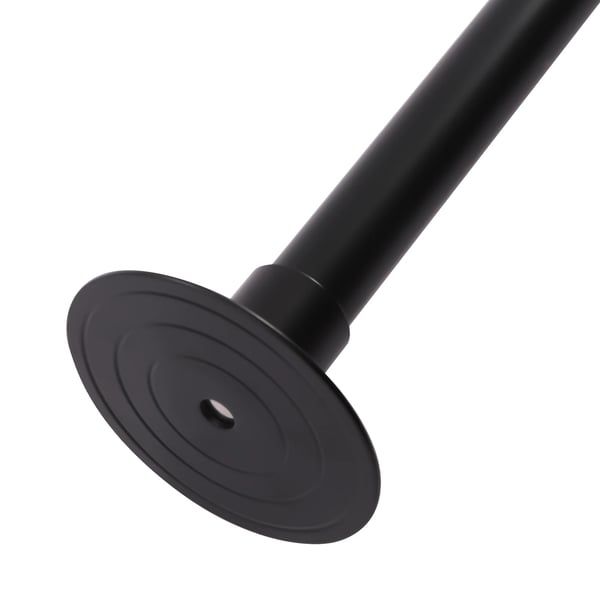 Suihkuverhotanko - L-muotoinen kulmamalli - Ruostumatonta terästä - Ilman porausta - Teleskooppinen - Ø 2,5 cm - Kantavuus 20 kg - Musta