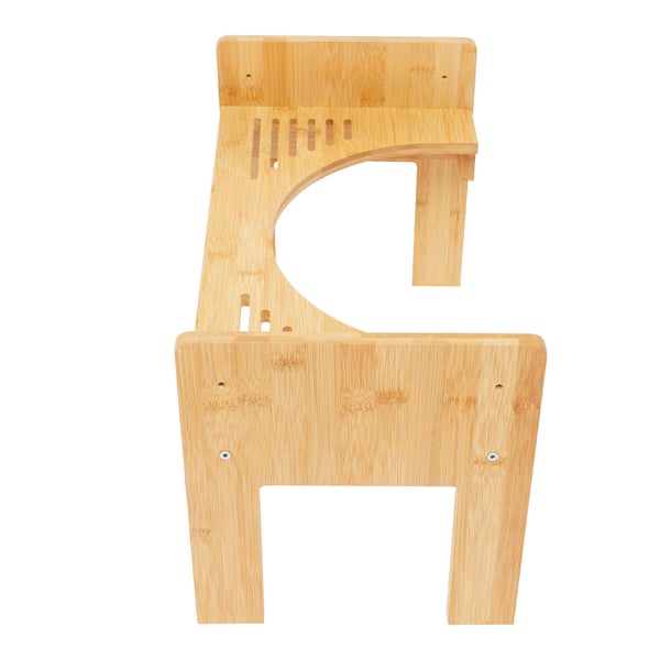 Toiletskammel - Badeværelse fodstøtte - Bambus - Ergonomisk squat-stilling - Justerbar højde 6 cm - Max 80 kg - Lysegul