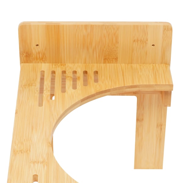 Toiletskammel - Badeværelse fodstøtte - Bambus - Ergonomisk squat-stilling - Justerbar højde 6 cm - Max 80 kg - Lysegul