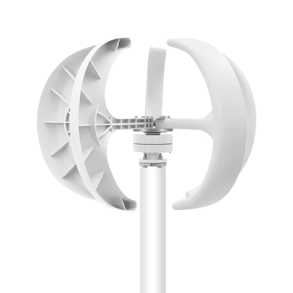 Pystytuuliturbiini - 600 W 24 V - 5-Lapainen Lyhtymallinen - Lataussäätimellä - Kotiin, Maatilalle, Veneeseen - Valkoinen