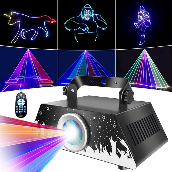 RGB Laservalo - Lavaprojektori - 3D-animaatio - Kaukosäädin - EU-pistoke - 100V AC - CE-hyväksytty - Juhliin & Discoon