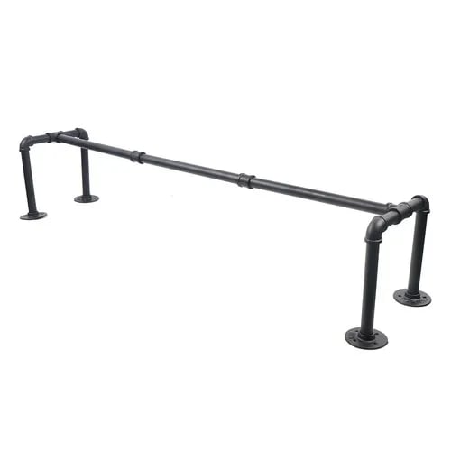 Tøjstang/Garderobestang - Vægmonteret - Stål - 30 kg bæreevne - Pladsbesparende design - Til soveværelse/badeværelse/stue - Sort