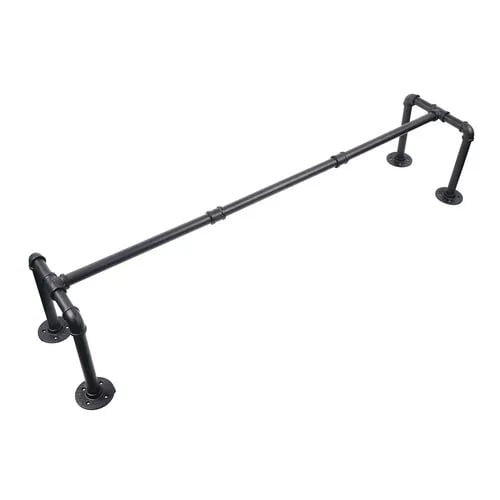 Tøjstang/Garderobestang - Vægmonteret - Stål - 30 kg bæreevne - Pladsbesparende design - Til soveværelse/badeværelse/stue - Sort
