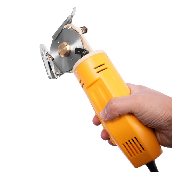 Elektrisk stofskærer - Roterende saks - Klinge 70 mm - Skæredybde 25 mm - Effekt 170 W - 220 V EU-stik - Ledning 1,8 m - Gul