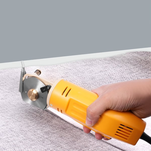 Elektrisk stofskærer - Roterende saks - Klinge 70 mm - Skæredybde 25 mm - Effekt 170 W - 220 V EU-stik - Ledning 1,8 m - Gul