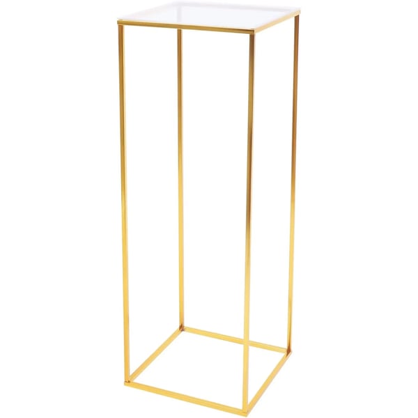Blomster- & Plantestativ - Gulvstativ/Søjle - Højde 80 cm - Akryl & Metal - Bryllupsdekoration - Guld