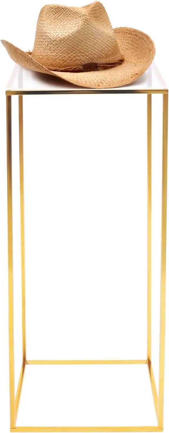 Blomster- & Plantestativ - Gulvstativ/Søjle - Højde 80 cm - Akryl & Metal - Bryllupsdekoration - Guld