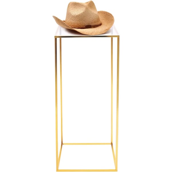 Blomster- & Plantestativ - Gulvstativ/Søjle - Højde 80 cm - Akryl & Metal - Bryllupsdekoration - Guld