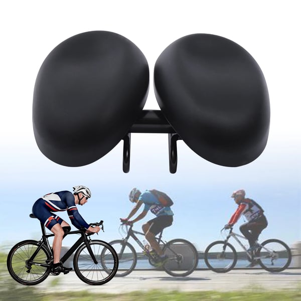 Næseløs cykelsadel - 4590 Cykelsadel - Justerbar Bredde 21,9–24,6 cm - Stødabsorberende 65 Manganstål - Ergonomisk Design - Længde 17,5 cm - Sort