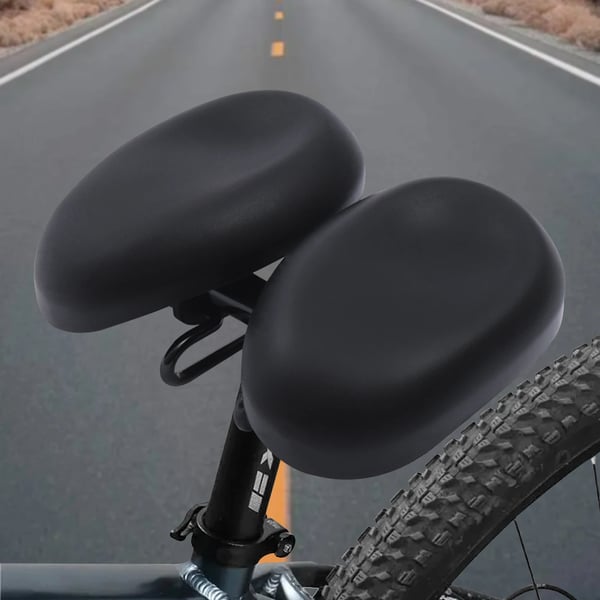 Næseløs cykelsadel - 4590 Cykelsadel - Justerbar Bredde 21,9–24,6 cm - Stødabsorberende 65 Manganstål - Ergonomisk Design - Længde 17,5 cm - Sort