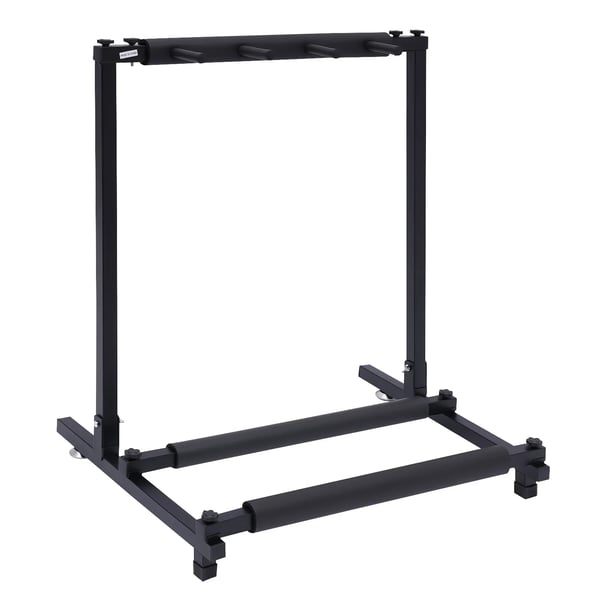 Guitarstativ - 3-guitar gulvstativ - Til el/akustisk/bas - Gummipuder/EVA - Holderafstand 10,5 cm - Jernramme - 62,5×47×73 cm - Sort