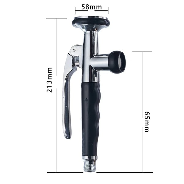Køkken forbruser - Erstatnings sprayhoved - Messinghoved, Slange i rustfrit stål, G 1/2 gevind, 213 mm - Sort