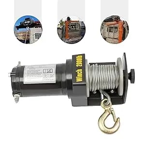 Elektrisk spil - Kabelhejs - Motor 0,4 kW - Lyftehøjde 6 m - Fjernbetjening - Lodret 200 kg, vandret 900 kg - Sølv