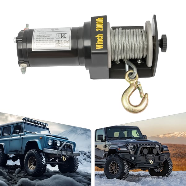 Elektrisk spil - Kabelhejs - Motor 0,4 kW - Lyftehøjde 6 m - Fjernbetjening - Lodret 200 kg, vandret 900 kg - Sølv