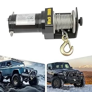 Elektrisk spil - Kabelhejs - Motor 0,4 kW - Lyftehøjde 6 m - Fjernbetjening - Lodret 200 kg, vandret 900 kg - Sølv