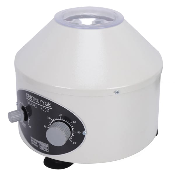 Laboratoriecentrifuge - Bordcentrifuge - Høj hastighed - 6 rør - Justerbar hastighed - Timer - Plasma-/serumseparation - Hvid