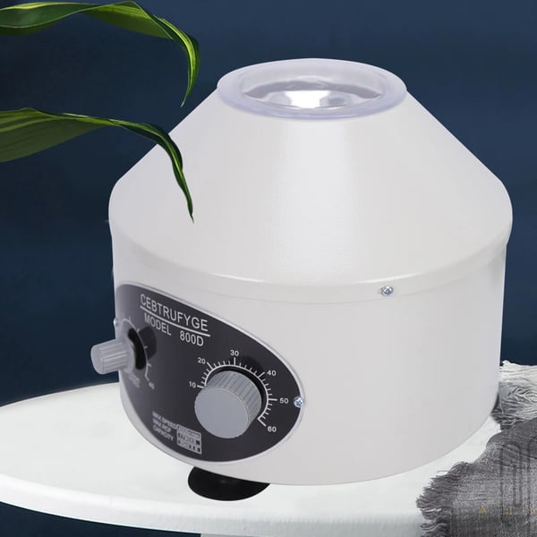 Laboratoriecentrifuge - Bordcentrifuge - Høj hastighed - 6 rør - Justerbar hastighed - Timer - Plasma-/serumseparation - Hvid