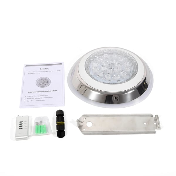 LED Poollampe - Undervandslys - IP68 Vandtæt - AC 12V - LED 3×18 W - Rustfrit Stål & PC - Hvid