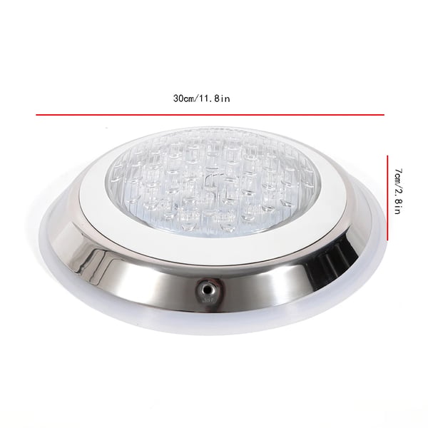 LED Poollampe - Undervandslys - IP68 Vandtæt - AC 12V - LED 3×18 W - Rustfrit Stål & PC - Hvid