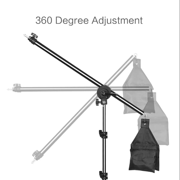Studiobelysning - Softbox sæt - 135 W LED - 2 m lampestativ - Rektangulær - Til foto & video - Sort