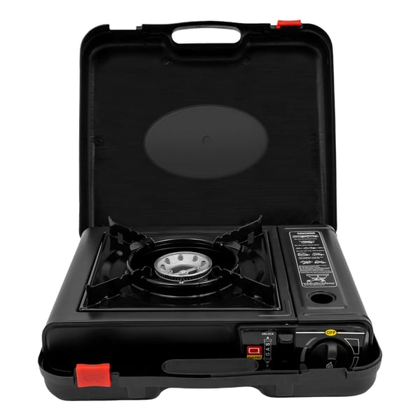 Retkikaasukeitin - Kannettava Butaani/Nestekaasu Kaasuliesi - 2500 W - 100 g/h - 34×26×8 cm - Metalli - Musta