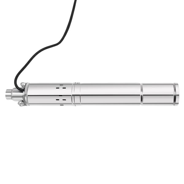 Djupbrunnspump - 3QGD0.5-50-0.25 - Effekt 0,25 kW/0,33 hk - EU-kontakt 220–240 V - Lyfthöjd 80 m - Flöde 1600 l/h - 304 Rostfritt Stål IP68 - Silver