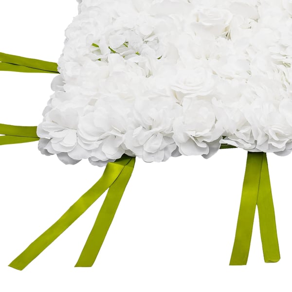 Kunstig blomstervæg - Panel - 1x1 m - Silkeroser, dahlia & hortensiaer - Fotobaggrund til bryllup/fest - Hvid