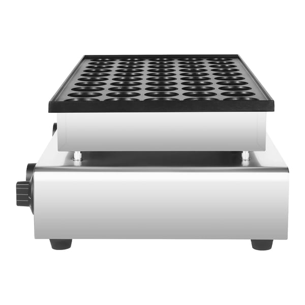 50-huls elektrisk mini pandekagemaskine - Kommercielt vaffeljern - Timer - Non-stick belægning - 50–300 °C - Lys sølv