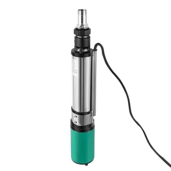 Dybbrøndspumpe - Dykpumpe - 320 W - Solcellekompatibel - Til landbrug & havevanding - Sølv