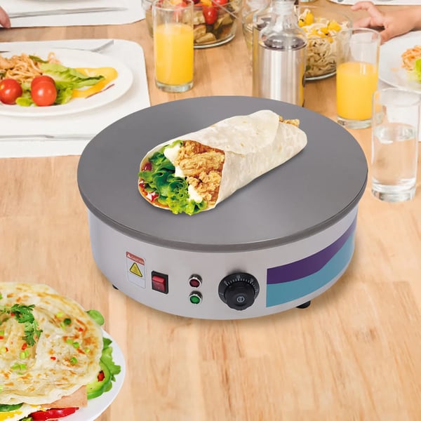 Crêpe Maker - SX-450P Pandekagepande - 220 V - 45 cm - Professionel - Lysegrå