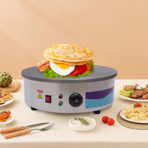 Crêpe Maker - SX-450P Pandekagepande - 220 V - 45 cm - Professionel - Lysegrå