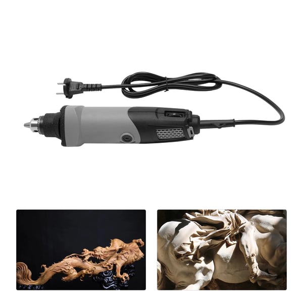 Mini slibe- og boresæt - Roterende værktøj - 400W - 220V 50Hz - 5000–28000 o/min - 6 hastigheder - EU-stik - Sølv