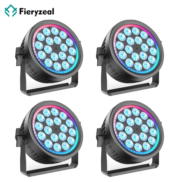 LED Par Lava/DJ-valo - 200W DMX512/RDM - 18x10W RGBW + 48x0,2W RGB - 7/11/16 kanavaa - Auto/Ääni/Master-Slave - RGB rengas-strobo - Lämmin valkoinen