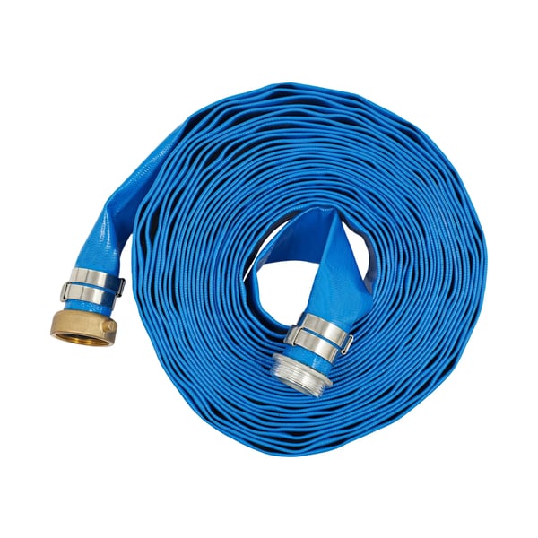 Tilbageskylningsslange til pool - Flad PVC Ø 3,8 cm x 15,2 m - Kraftig - Forstærket - Afløb & Tømning - Blå