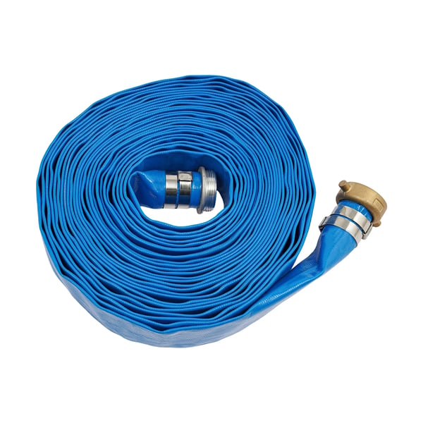 Tilbageskylningsslange til pool - Flad PVC Ø 3,8 cm x 15,2 m - Kraftig - Forstærket - Afløb & Tømning - Blå