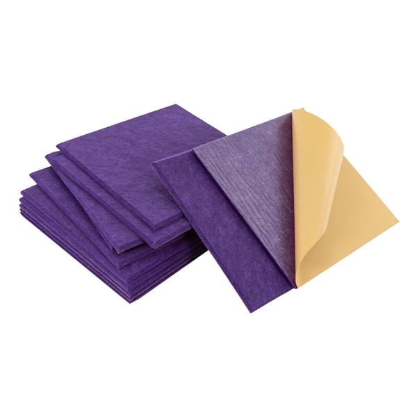 Akustiikkapaneelit - Seinäpaneelit vaahtomuovista - 12 kpl - 30×30 cm - 9 mm paksuus - Ääntä vaimentava polyesteri - Peitto n. 1,08 m² - Violetti