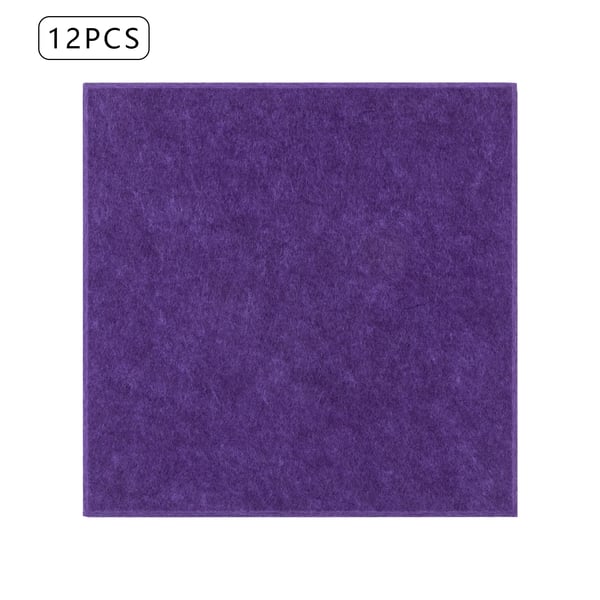 Akustikpaneler - Vægpaneler i skum - 12-stk - 30×30 cm - 9 mm tykkelse - Lydabsorberende polyester - Dækker ca. 1,08 m² - Lilla