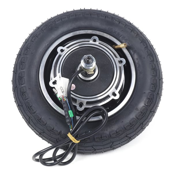 Napamoottoripyörä sähköpotkulautaan - 36V 350W - Harjaton - 25,4 cm - Täydellinen pyörä renkaalla - Musta