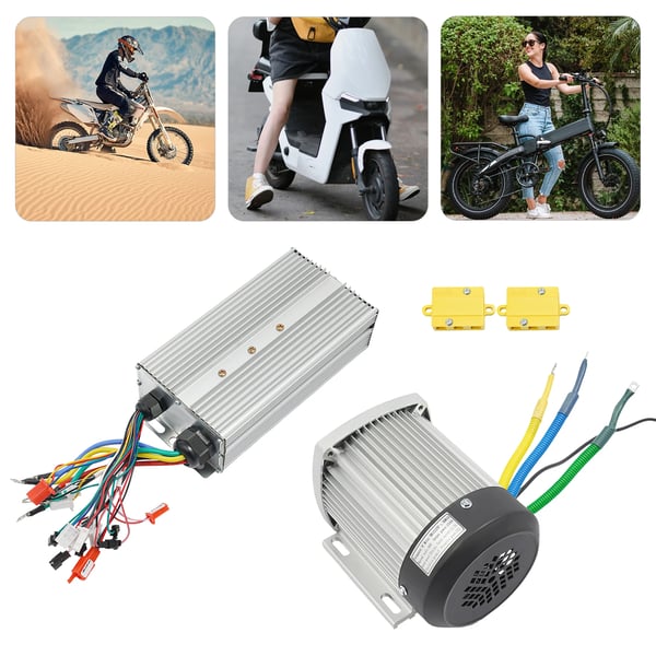 Sähkömoottorisarja - BM1424ZXF-1.5KW60V pysyväismagneetti DC-moottori - 60V - 1500W - 3500 rpm - 31,5A - Ohjain mukana - Karting/e-pyörä - Harmaa