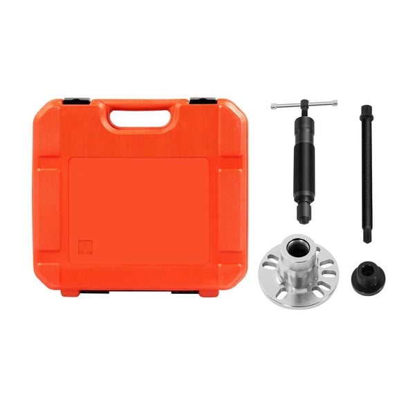 Hydraulisk hjullejeaftrækker - Sæt 10 ton - Til drivaksler og hjulnav - Bolt-cirkel 96–125 mm - Med transportkasse - Rød
