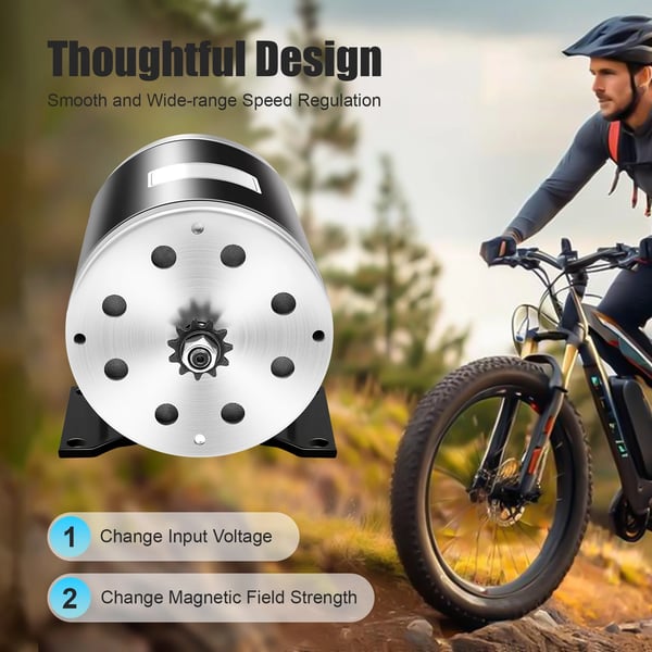 Børstet DC-motor - 1000 W - 36 V - 3000 rpm - CE-godkendt - IE1 - Til gokart, elcykel, scooter