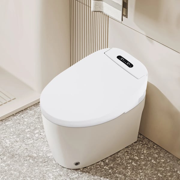 Smart Bidet - Toiletsæde - Opvarmet Sæde - Justerbare Dyser - LED-Natlys - Flere Rensefunktioner - Aflang Model - Hvid