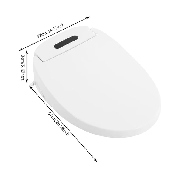 Smart Bidet - Toiletsæde - Opvarmet Sæde - Justerbare Dyser - LED-Natlys - Flere Rensefunktioner - Aflang Model - Hvid
