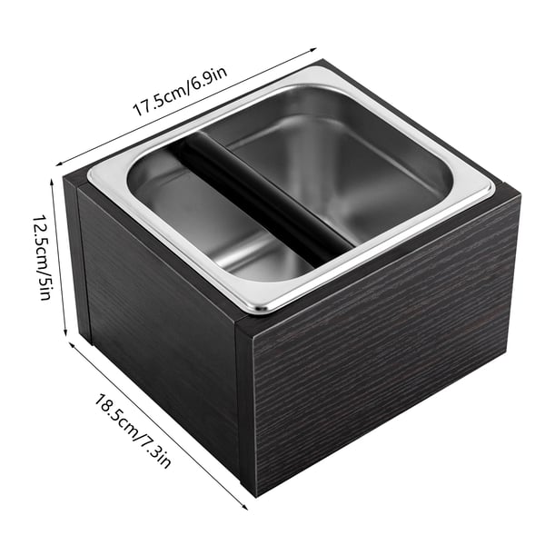 Kaffebeholder/Kaffedåse - Til Kaffemaskine - Rustfrit Stål - 18,5 x 17,5 x 12,5 cm - Sort