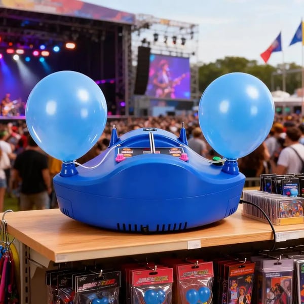 Ballonpumpe - Elektrisk oppuster - 600 W - Hurtig oppustning - Til balloner op til 81 cm - Festpynt Mors dag - Blå