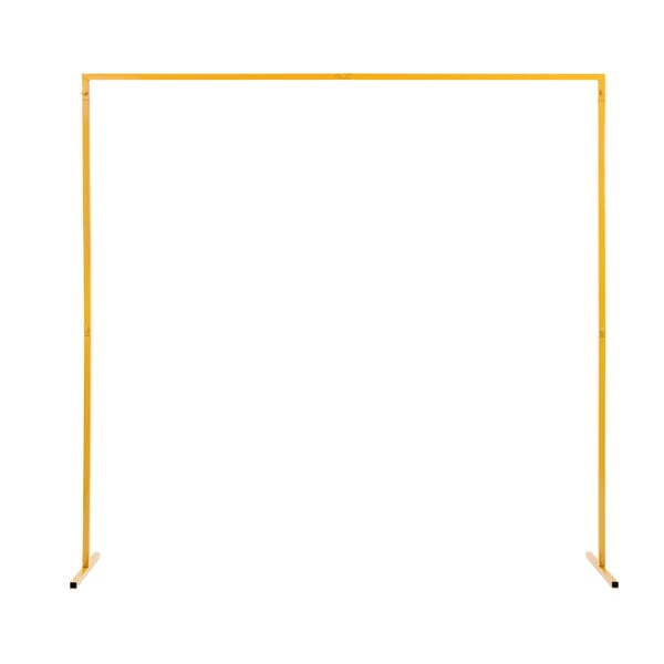 Bryllupsbue - Kvadratisk Metalstativ/Baggrundsramme - 2×2 m - Højdejusterbar - Jern - Til blomster & balloner - Gul