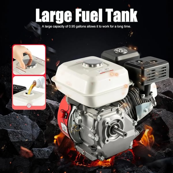 Benzinmotor - 4-takt OHV - 7,5 hk / 5,1 kW - 3600 o/min - Oliealarm - Gokartmotor