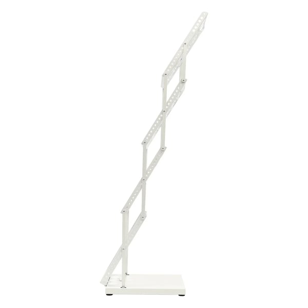 Brochurestander og flyerholder - Gulvmodel 4 niveauer - Sammenklappelig - Jern - Størrelse 36×27×132 cm - Vægt 4 kg - Hvid